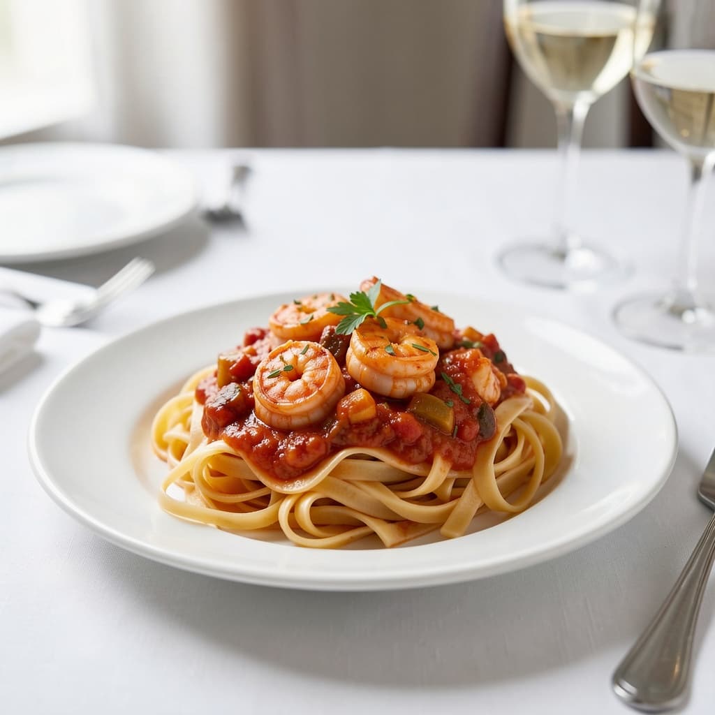 Shrimp Fra Diavolo Sauce over Linguine