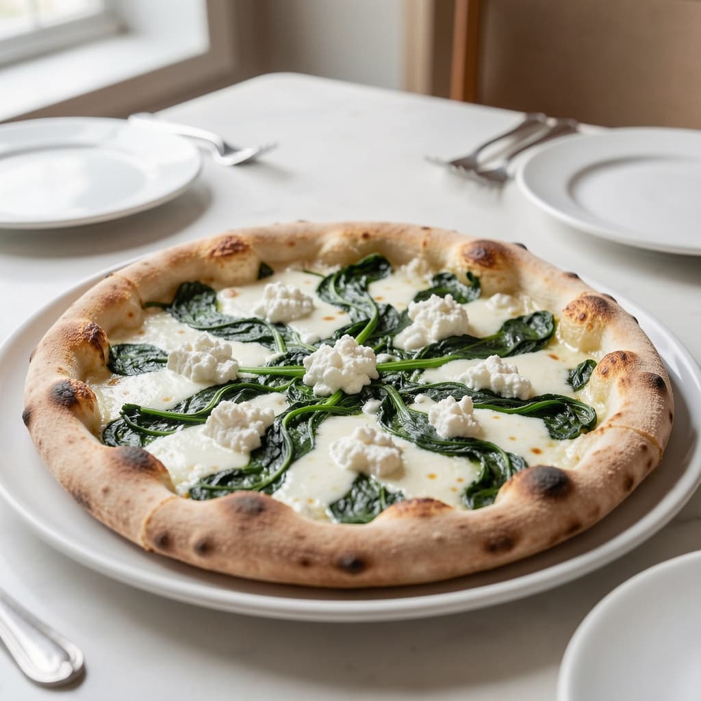 White Spinach Pizza