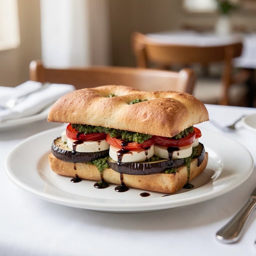 Eggplant Focaccia Sandwich