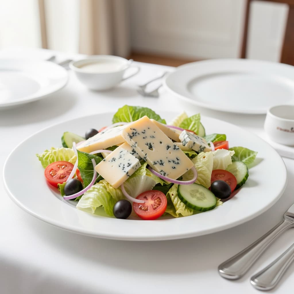 Gorgonzola Cheese over House Salad