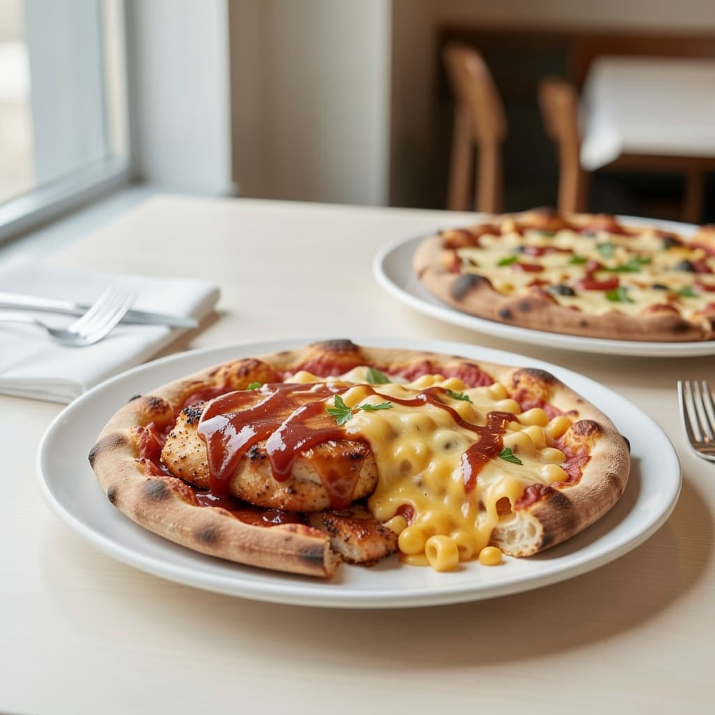 BBQ Chicken, Mac & Cheese Pizza